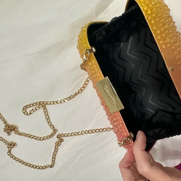 Aurora Hot Fix Crystal Clutch In Sunset - Picture 5 of 7